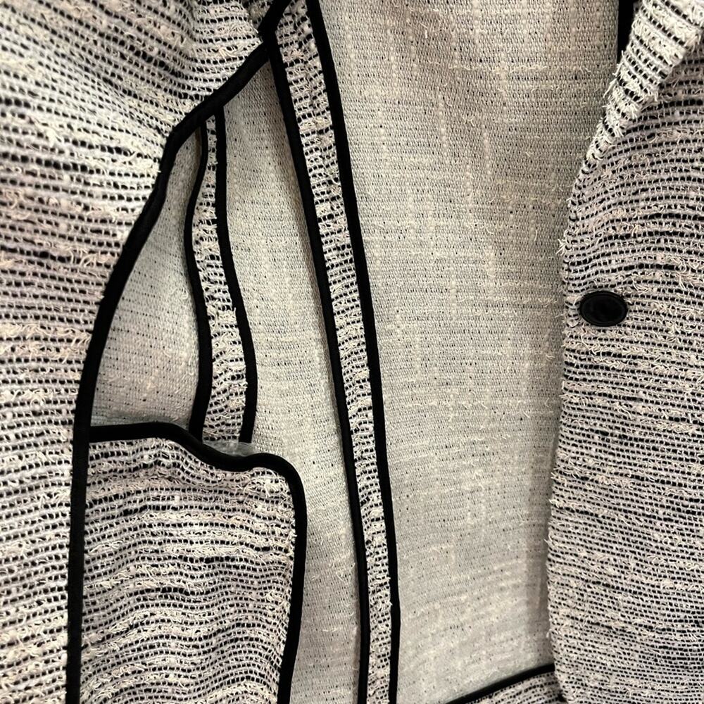 Rag & Bone Tweed Deconstructed Textured Blazer Jacket Black & White Wool Sz 0 - Picture 9 of 16
